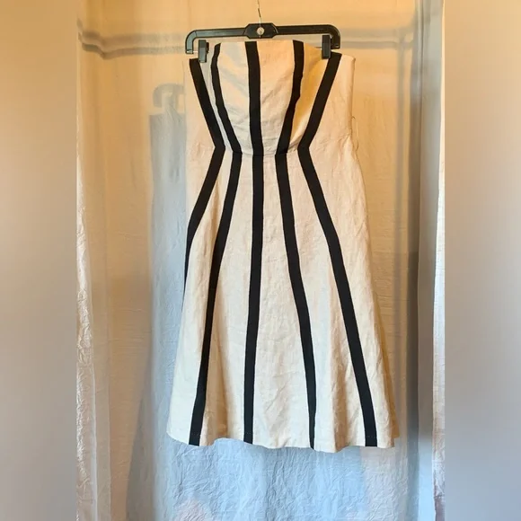 Kenar Dresses | Kenar Linen Beige with Black Stripes Dress. Size 14 | Color: Cream | Size: 14 | Maritzaphira's Closet